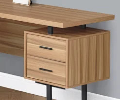 Brown Reclaimed 3-Drawer L-Shaped Corner Desk -Biglots Sales 810527371 3