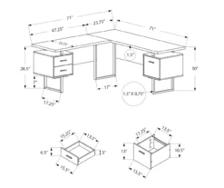 Taupe & Black 3-Drawer L-Shaped Corner Desk 9 Taupe & Black 3-Drawer L-Shaped Corner Desk -Biglots Sales 810527372 5