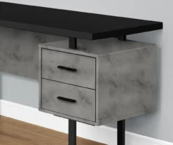Faux Concrete & Black 3-Drawer L-Shaped Corner Desk -Biglots Sales 810527375 3