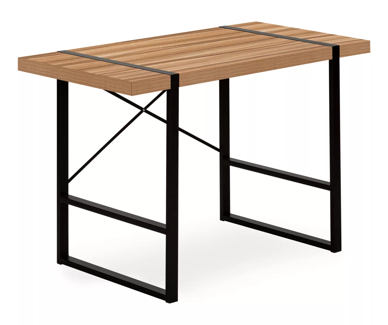 Brown Wood Look Thick Panel Computer Desk 1 Brown Wood Look Thick Panel Computer Desk