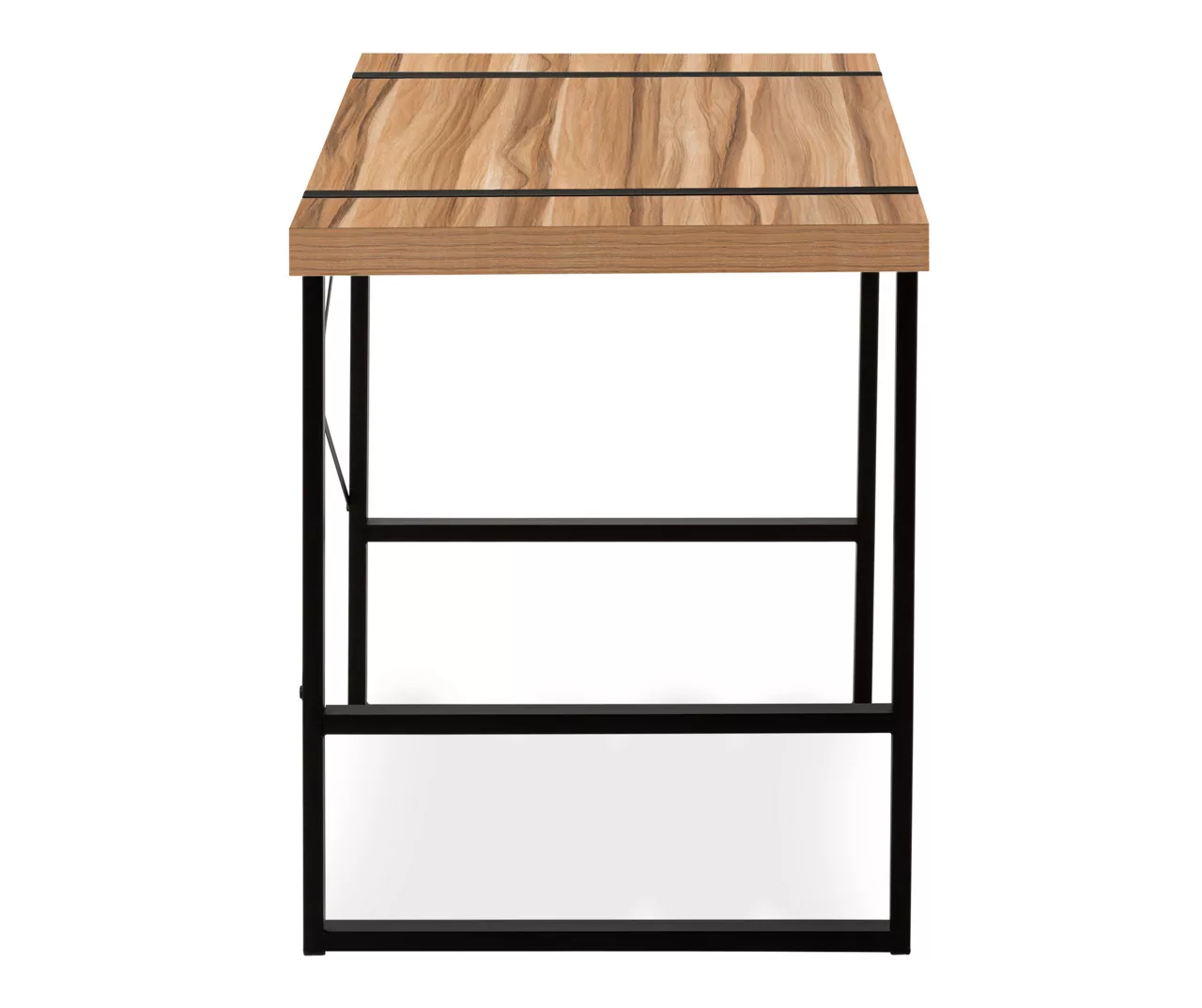 Brown Wood Look Thick Panel Computer Desk 6 Brown Wood Look Thick Panel Computer Desk - Image 6