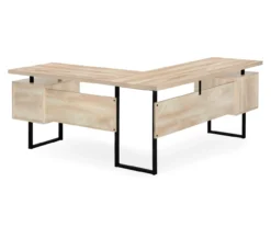 Natural Wood Look 3-Drawer L-Shaped Corner Comptuer Desk -Biglots Sales 810535780 6