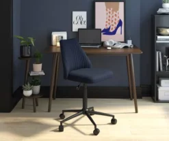 Brittany Blue Linen Office Chair -Biglots Sales 810538399 2