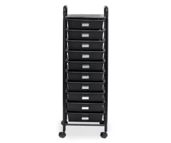 Black Metal 10-Drawer Rolling Storage Cart -Biglots Sales 810539916 4