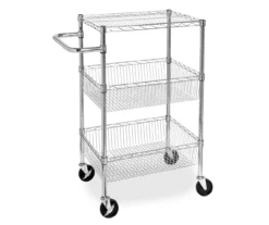 Chrome 3-Shelf Storage Cart -Biglots Sales 810539919 3