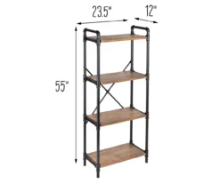 Black Industrial 4-Tier Bookshelf -Biglots Sales 810539935 5