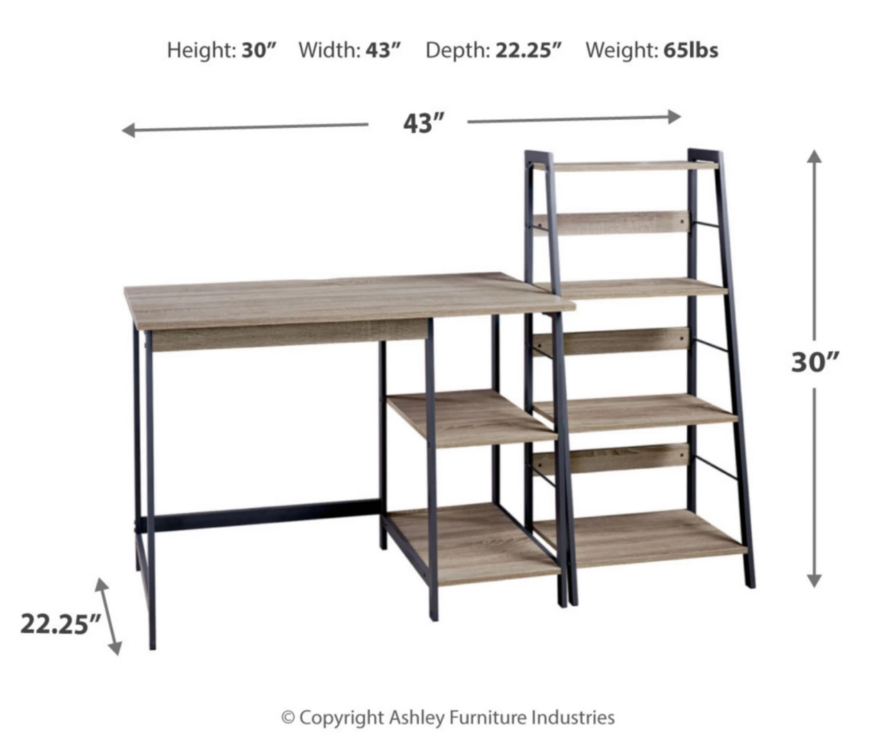 Soho 2-Piece Home Office Desk & Bookshelf Set 4 Soho 2-Piece Home Office Desk & Bookshelf Set - Image 4