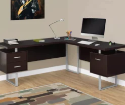 Monarch Metal 3-Drawer L-Shaped Computer Desk -Biglots Sales 810542415 1