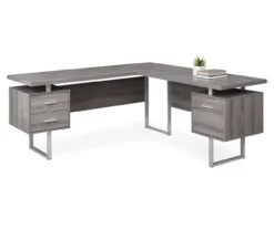 Monarch Metal 3-Drawer L-Shaped Computer Desk -Biglots Sales 810542416 2