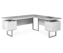 Monarch Metal 3-Drawer L-Shaped Computer Desk -Biglots Sales 810542417 2