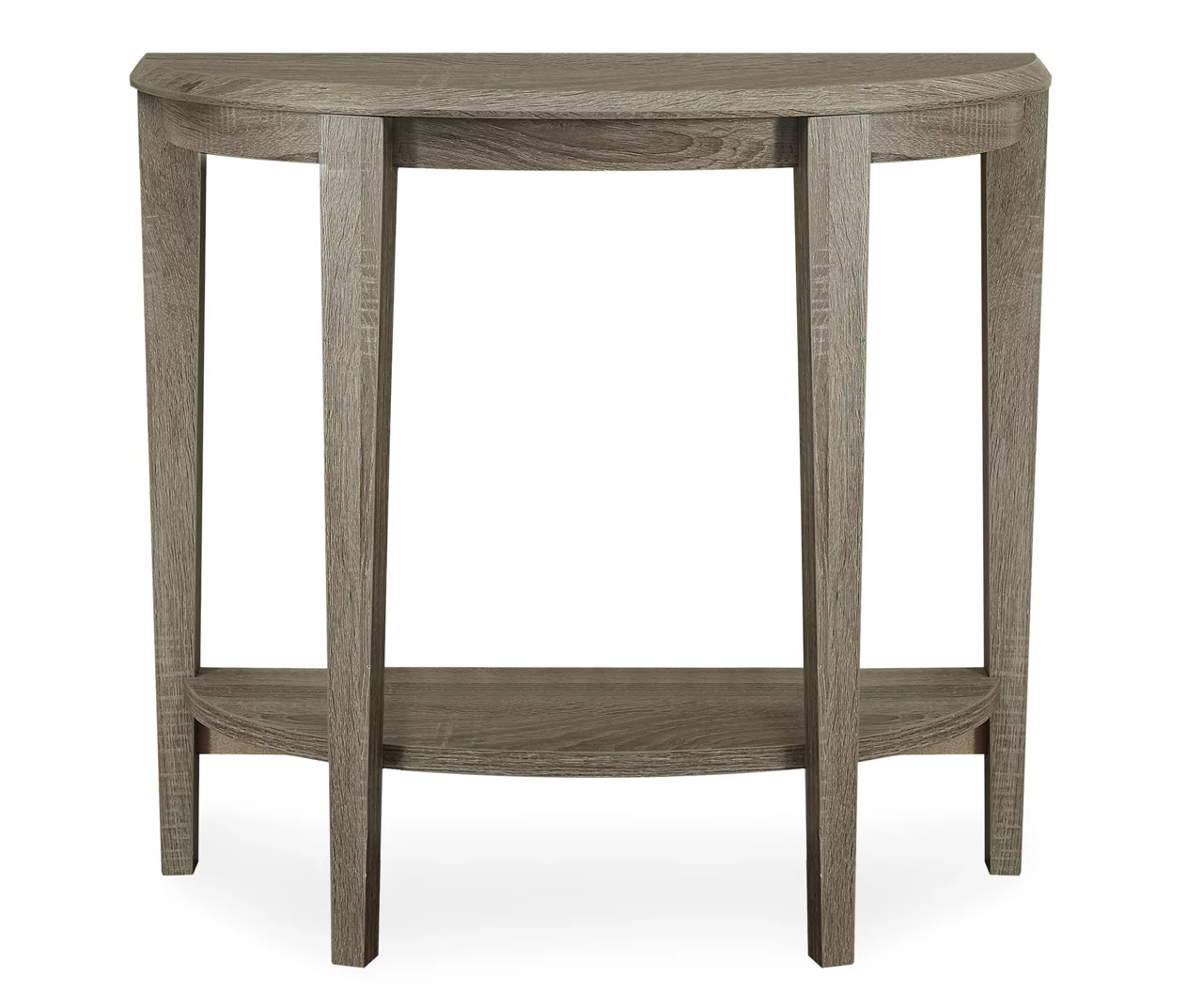 Dark Taupe 2-Tier Half Moon Console Table 1 Dark Taupe 2-Tier Half Moon Console Table
