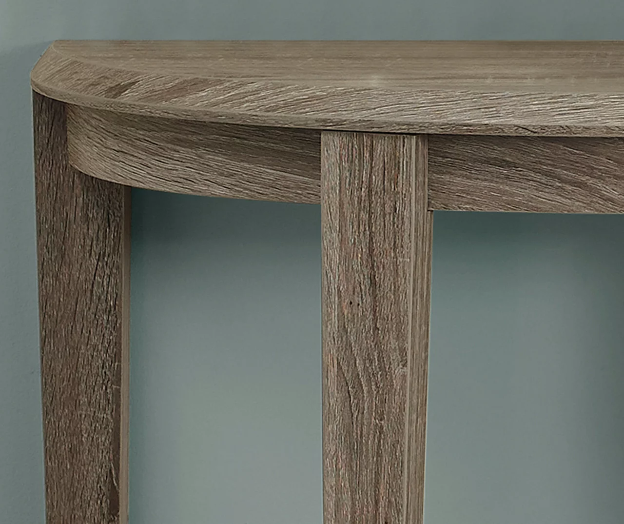 Dark Taupe 2-Tier Half Moon Console Table 3 Dark Taupe 2-Tier Half Moon Console Table - Image 3