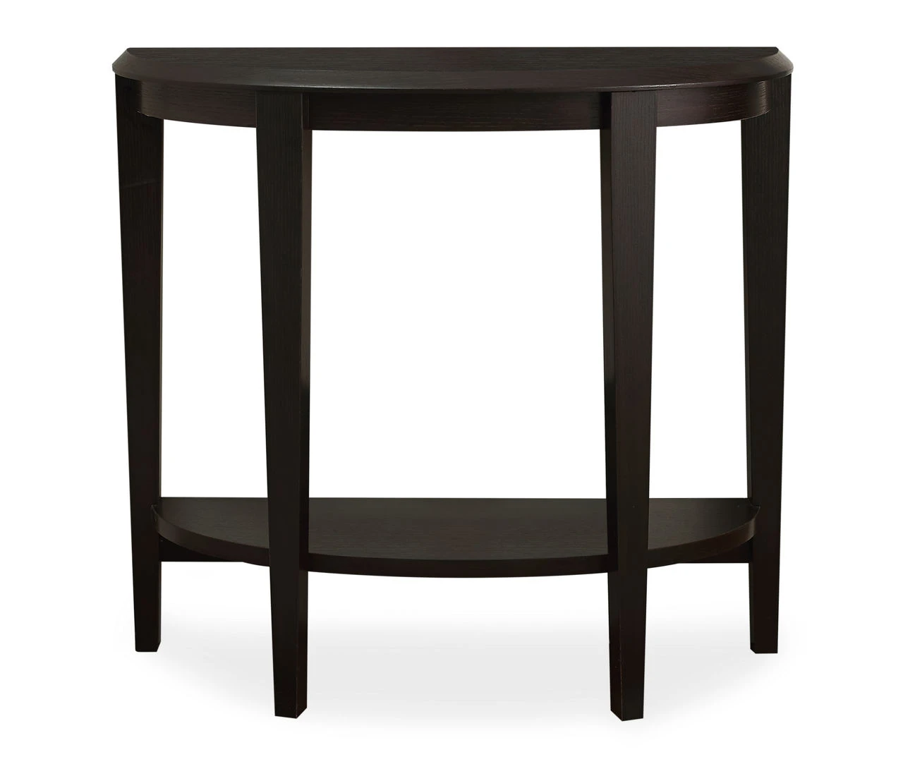 Espresso 2-Tier Half Moon Console Table 1 Espresso 2-Tier Half Moon Console Table