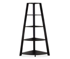 Monarch 4-Shelf Etagere Corner Bookcase