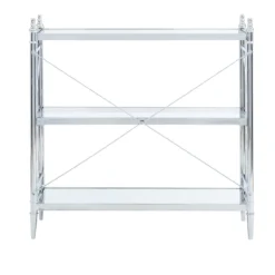 Hawkins Chrome & Glass 3-Shelf Console Table -Biglots Sales 810543095 4