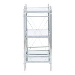 Hawkins Chrome & Glass 3-Shelf Console Table -Biglots Sales 810543095 5