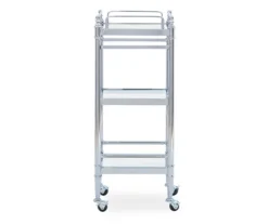 Hawkins Chrome & Glass 3-Shelf Rolling Cart -Biglots Sales 810543096 4