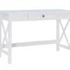 Richland White 1-Drawer Wood X Leg Desk