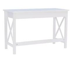 Richland White 1-Drawer Wood X Leg Desk -Biglots Sales 810543159 5