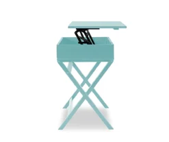 Kari Turquoise Lift-Top Campaign Desk -Biglots Sales 810543172 5
