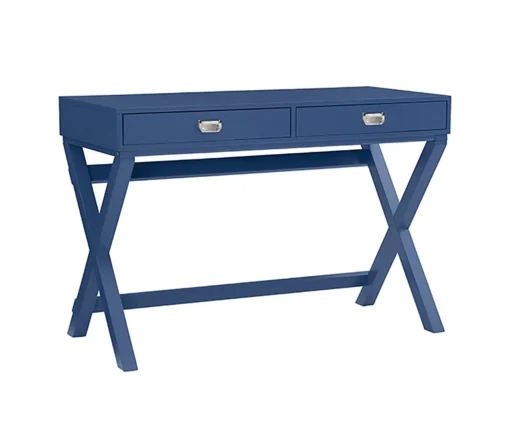 Kari Navy Blue 2-Drawer Campaign Desk -Biglots Sales 810543186 1