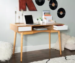 Nate Ash & White 2-Drawer Writing Desk -Biglots Sales 810543187 A0 8