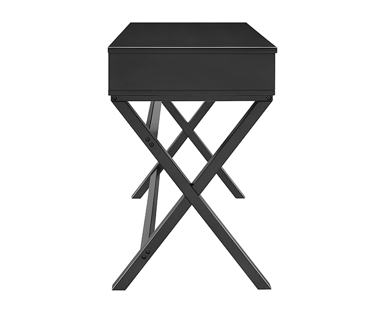 Kari Black 2-Drawer Campaign Desk 4 Kari Black 2-Drawer Campaign Desk - Image 4