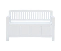 Jeanette White Slat Back Storage Bench 7 Jeanette White Slat Back Storage Bench -Biglots Sales 810543204 3