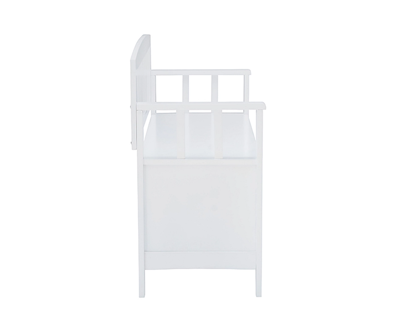 Jeanette White Slat Back Storage Bench 4 Jeanette White Slat Back Storage Bench - Image 4