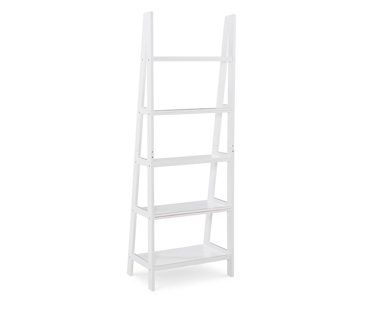 Boston White Wood 5-Shelf Ladder Bookcase 4 Boston White Wood 5-Shelf Ladder Bookcase - Image 4