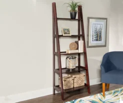 Boston Espresso 5-Shelf Wooden Ladder Bookcase -Biglots Sales 810543223 2