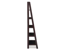 Boston Espresso 5-Shelf Wooden Ladder Bookcase -Biglots Sales 810543223 5