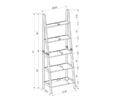 Boston Espresso 5-Shelf Wooden Ladder Bookcase -Biglots Sales 810543223 A8