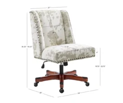 Austin Brown Linen Cow Print Office Chair -Biglots Sales 810543224 D8 10