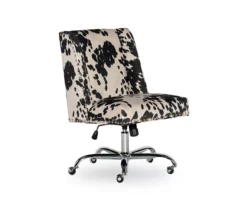 Austin Black Cow Print Draper Swivel Office Chair -Biglots Sales 810543226 4
