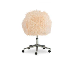 Coralie Faux Fur Cushioned Swivel Office Chair -Biglots Sales 810543230 5
