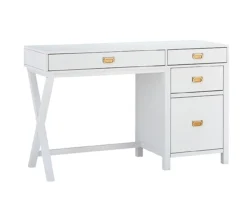 Kari White 4-Drawer Office Desk