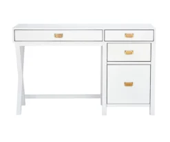 Kari White 4-Drawer Office Desk -Biglots Sales 810543244 3