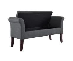 Emery Charcoal Tufted Fabric Storage Bench -Biglots Sales 810543266 4
