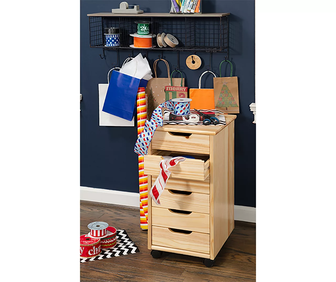 Craft Mate Natural Wood 6-Drawer Rolling Storage Cart 2 Craft Mate Natural Wood 6-Drawer Rolling Storage Cart - Image 2