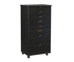 Craft Mate Black Wood 8-Drawer Rolling Storage Cart