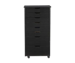 Craft Mate Black Wood 8-Drawer Rolling Storage Cart -Biglots Sales 810543294 4