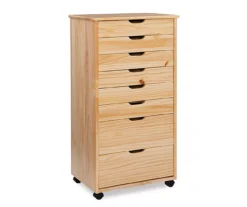 Craft Mate Natural Wood 8-Drawer Rolling Storage Cart