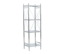 Hawkins Chrome & Glass 4-Tier Shelf -Biglots Sales 810543325 5