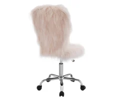 Comfort Home Blush Pink Faux Fur Swivel Chair -Biglots Sales 810543388 4