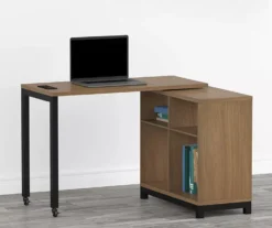 Real Living Seven Hills Metal & Melamine 4-Cube Pivot Desk With USB Charging -Biglots Sales 810561090 1 1