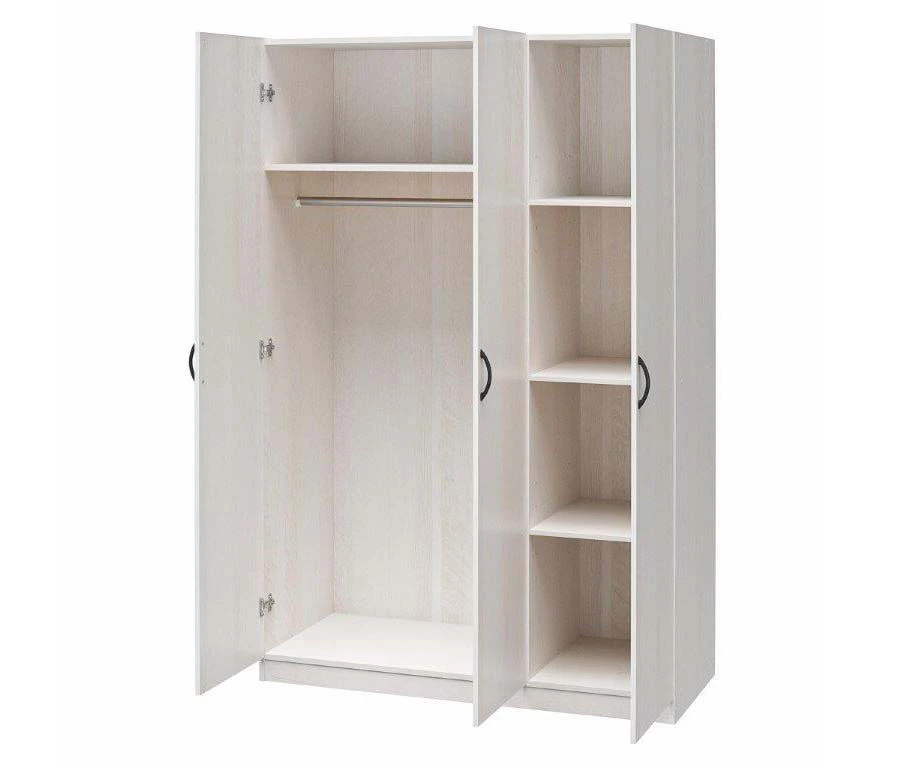 Ivory Oak 3-Door Storage Wardrobe 2 Ivory Oak 3-Door Storage Wardrobe - Image 2