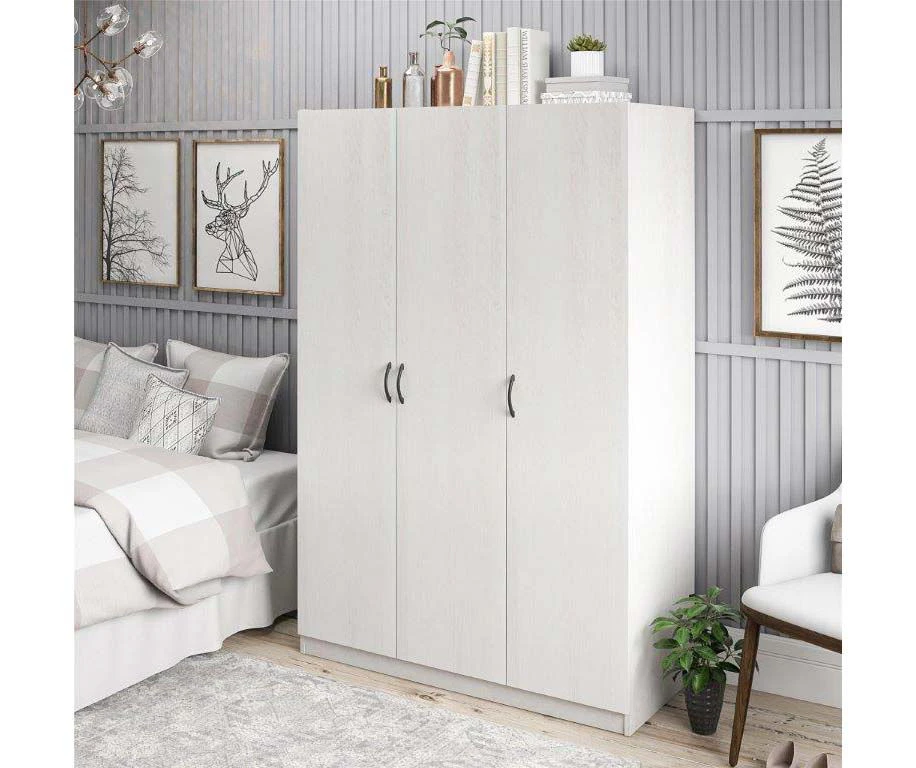 Ivory Oak 3-Door Storage Wardrobe 11 Ivory Oak 3-Door Storage Wardrobe - Image 11
