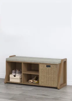 Real Living Seven Hills 4-Cubby Cushioned Entryway Bench -Biglots Sales 810562846 11