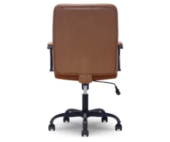 Camel Brown Vegan Leather Office Chair -Biglots Sales 810583520 A2 1